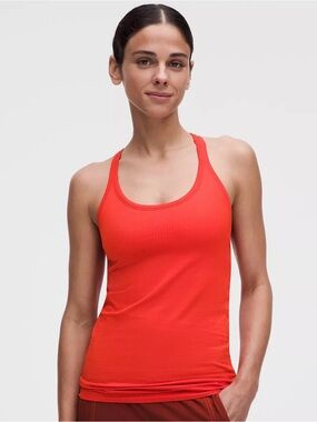 Lululemon Ebb to Street Tank Top NWT Size 10 Cherry Ember Built-In Bra